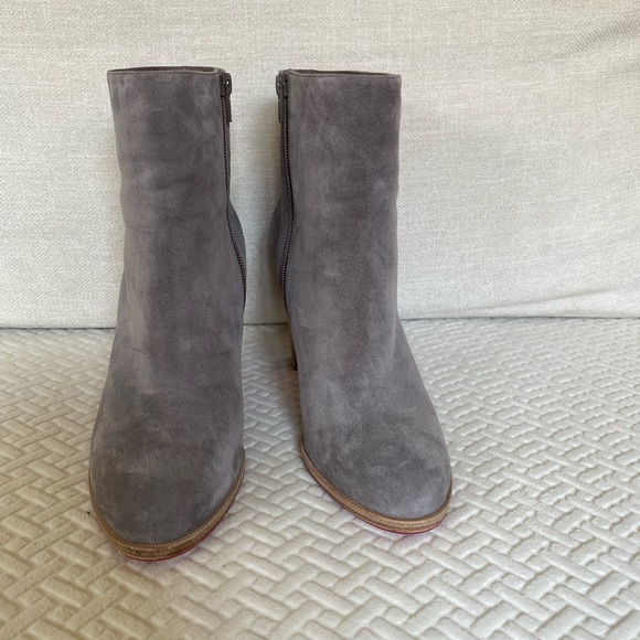 Like New!   Grey Christian Louboutin calf suede ankle boot. - Picture 3 of 11